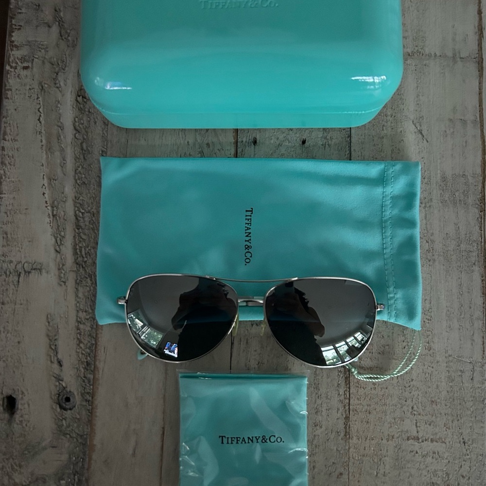 Tiffany & Co. Silver Sunglasses with Iconic Accessories
